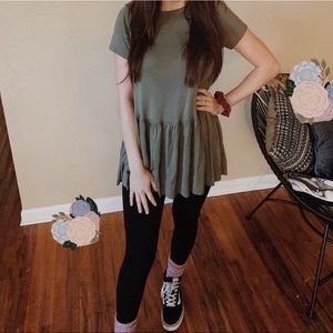 olive babydoll top